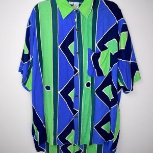 NOS Vintage 1990s Club Med Patterned Shirt